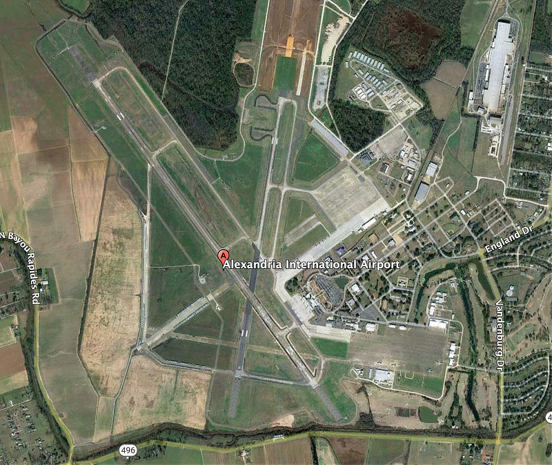Aerial view of Alexandria International Airport (AEX) in Central Louisiana Aerial view of Alexandria International Airport (AEX) in Central Louisiana