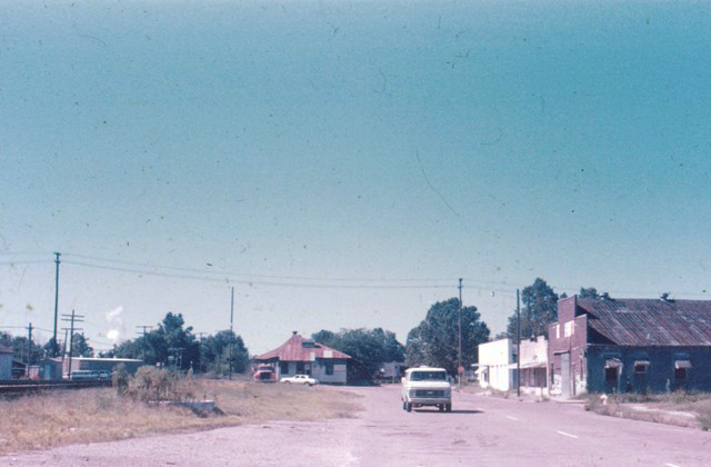 View looking north from Union Depot, Alexandria, Louisiana, with Lawhon & Baker Wholesale Groceries in the distance at 126 Tenth Street