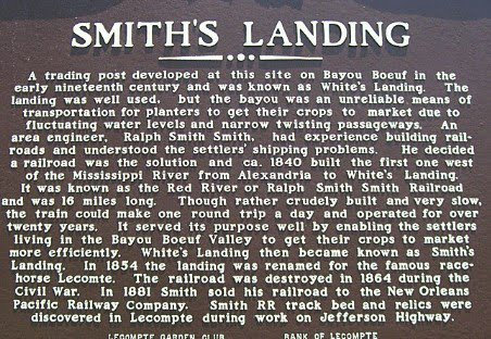 Historical Marker about Smith's Landing and the Smith Smith Railroad near Alexandria, Louisiana