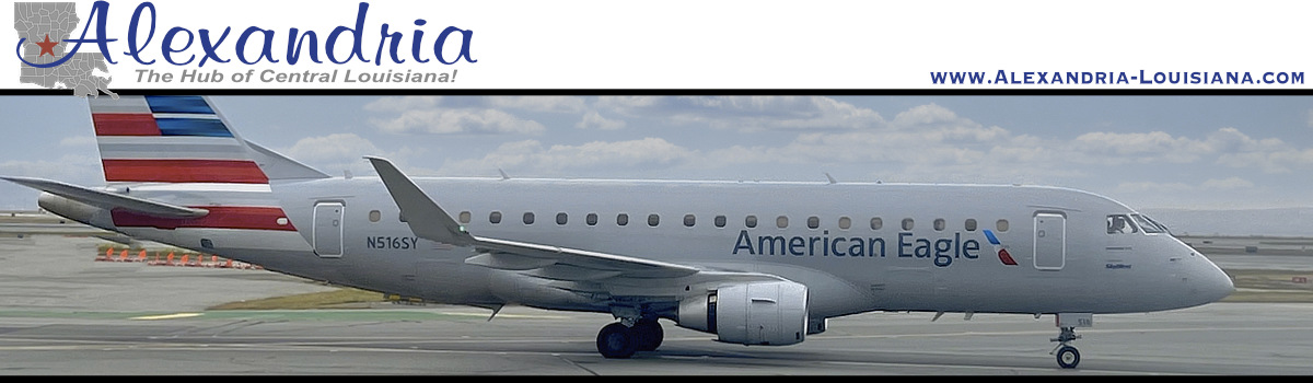 Alexandria, Louisiana, location of the Alexandria International Airport (AEX)