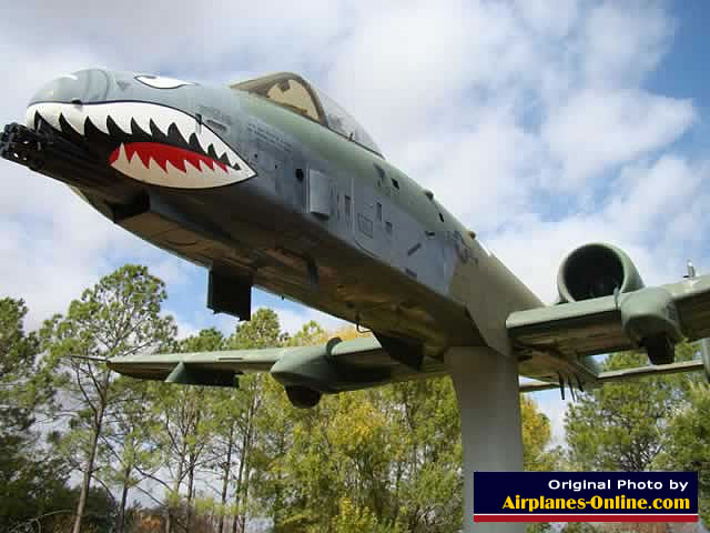 A-10 Thunderbolt II "Warthog" on display at the Heritage Park at the entrance to the AEX Airport