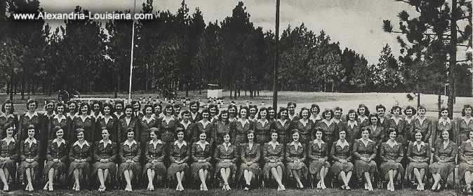 Civilian Clerical Workers, Camp Livingston, Louisiana, during WWII posing in their uniforms Civilian Clerical Workers, Camp Livingston, Louisiana, during WWII
