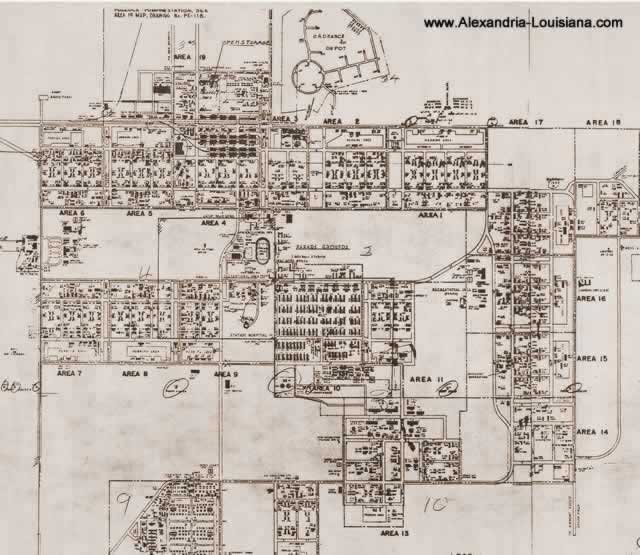 U.S. Army Camp Livingston Master Plan and street grid dated 1945